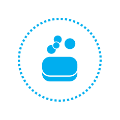 Icono de jabon con burbujar